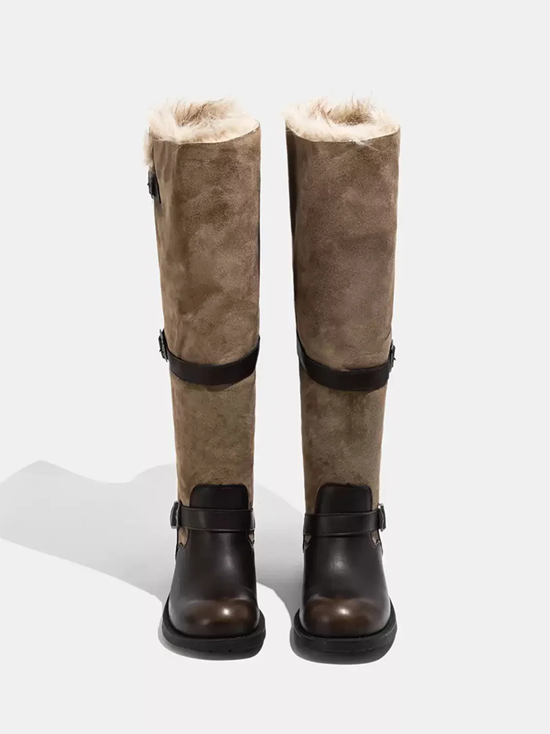 LMDD | Plush-Lined Thick-Sole Knee-High Riding Boots