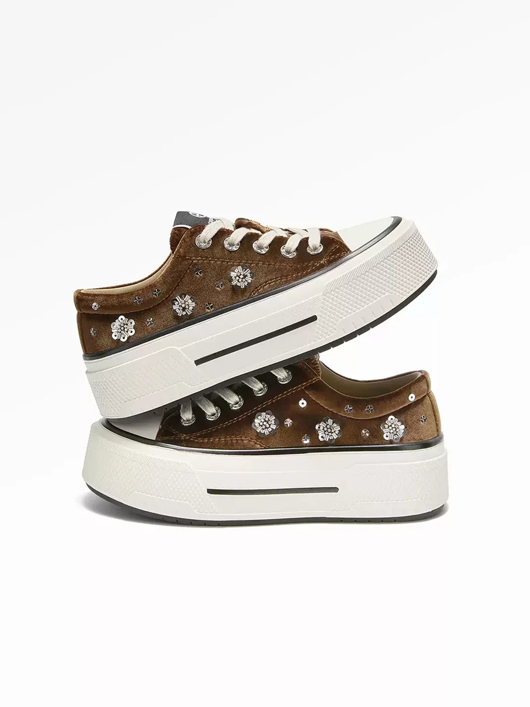 ACUPUNCTURE | Floral Sequin Platform Sneakers