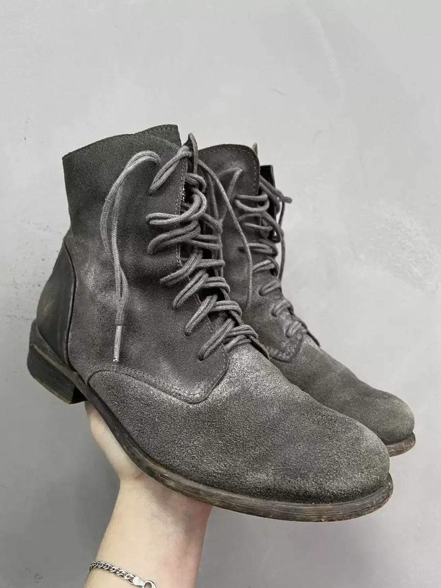 DLMNX | Distressed Suede Lace-Up Ankle Boots - 2