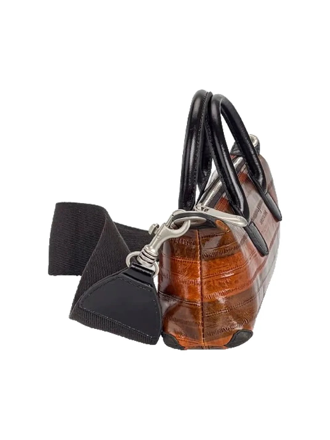 SpicyCapSoul | Eel Texture Embossed Leather Baguette Handbag