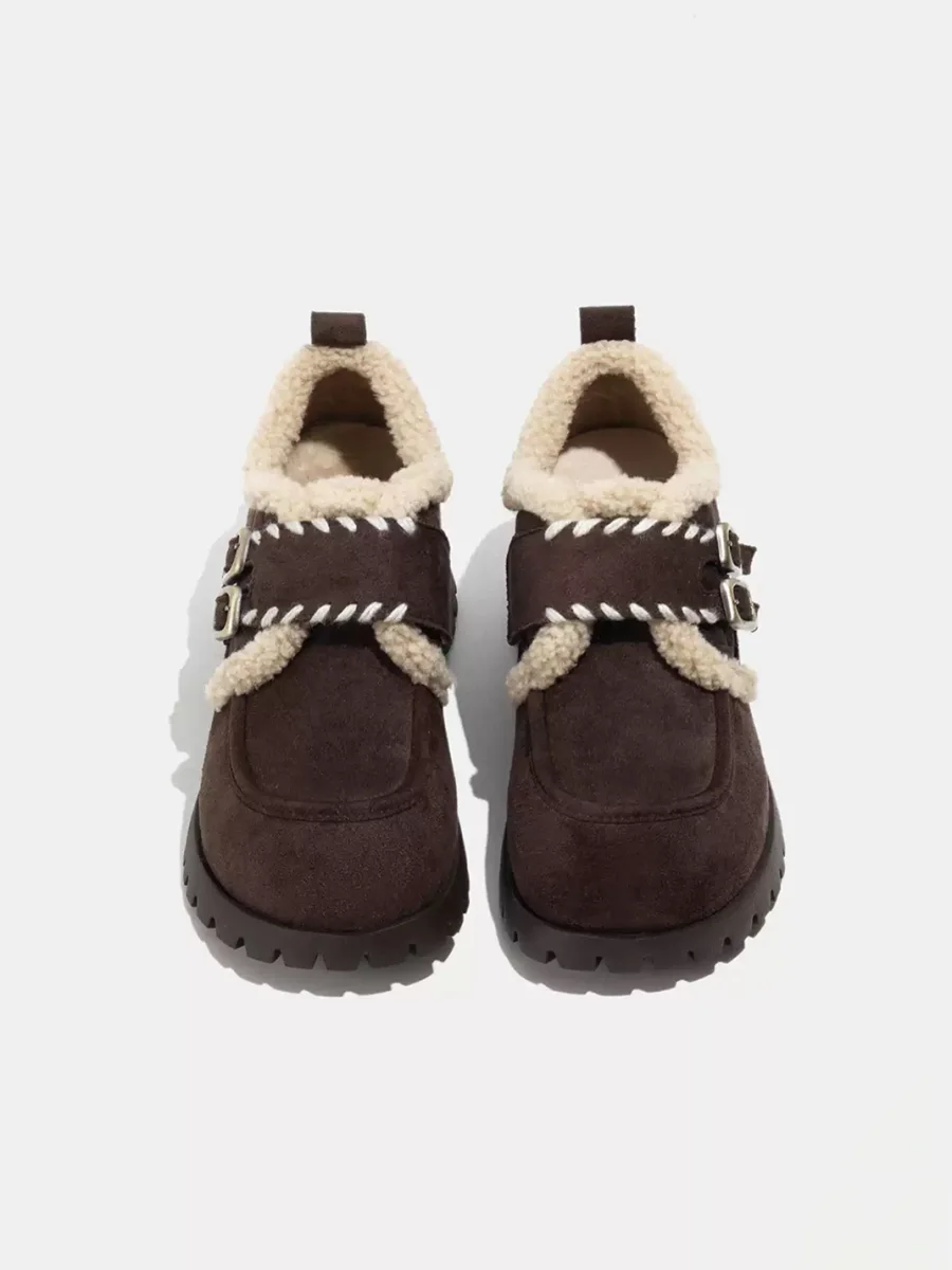 LMDD | Square Toe Plush-Lined Platform Shoes - 3