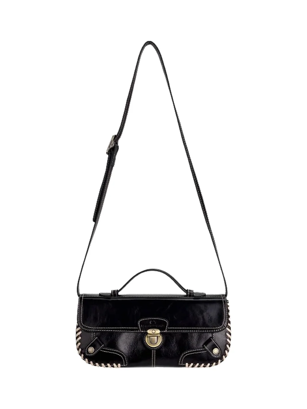 SpicyCapSoul | Retro Cowhide Box Shoulder And Crossbody Bag
