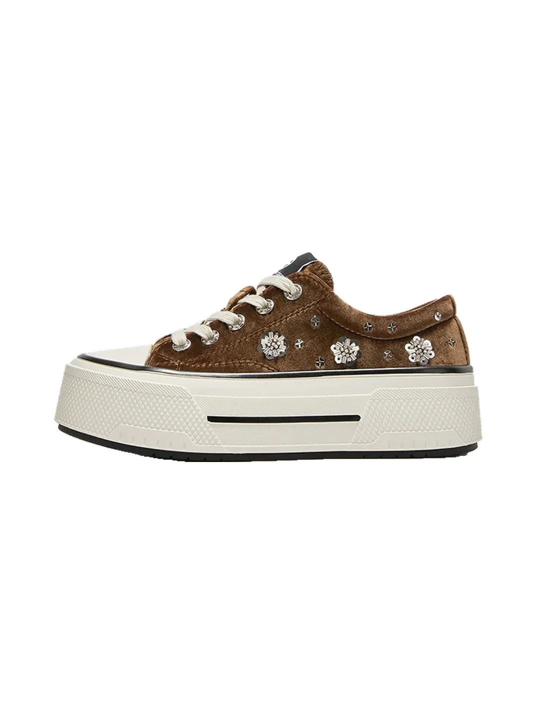 ACUPUNCTURE | Floral Sequin Platform Sneakers