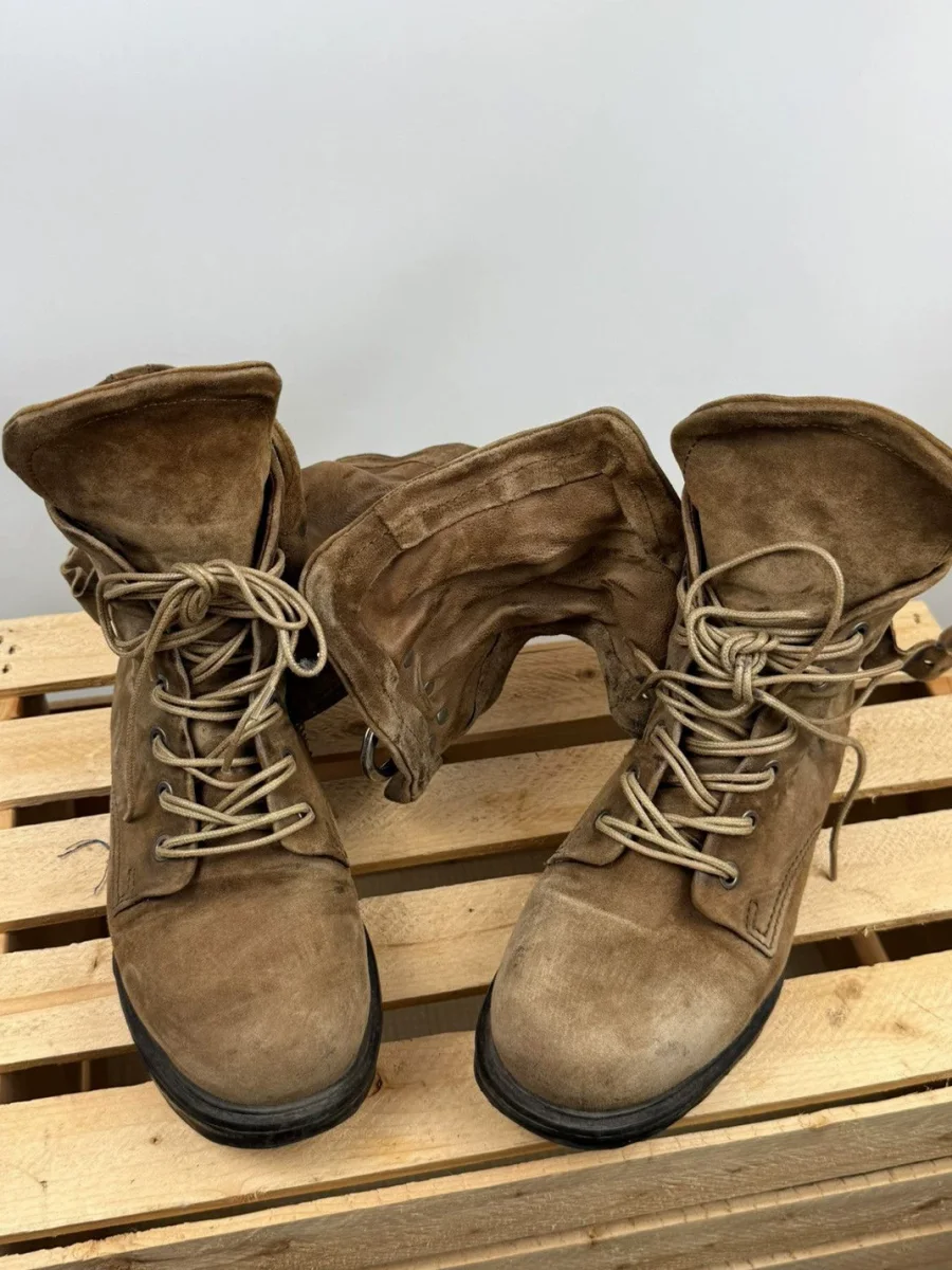 DLMNX | Distressed Suede Lace-Up Slouch Boots - 4