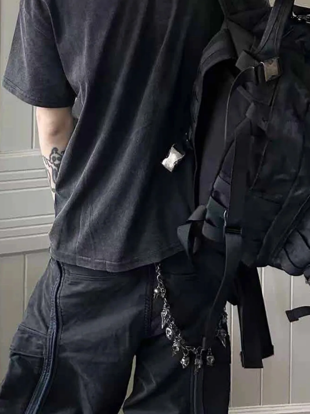Cinder Vein | Bird Skull Charm Pants Chain