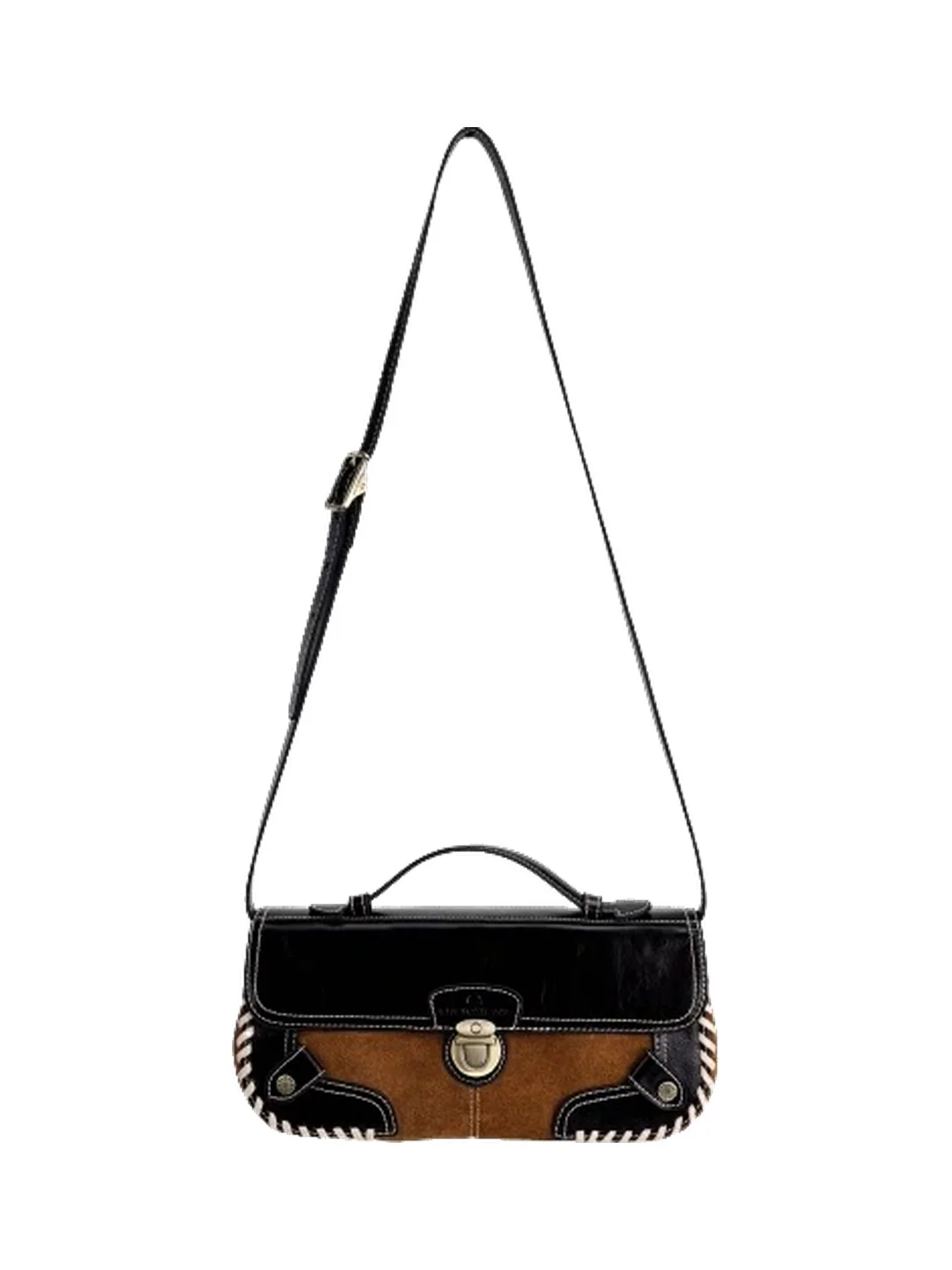 SpicyCapSoul | Retro Cowhide Box Shoulder And Crossbody Bag