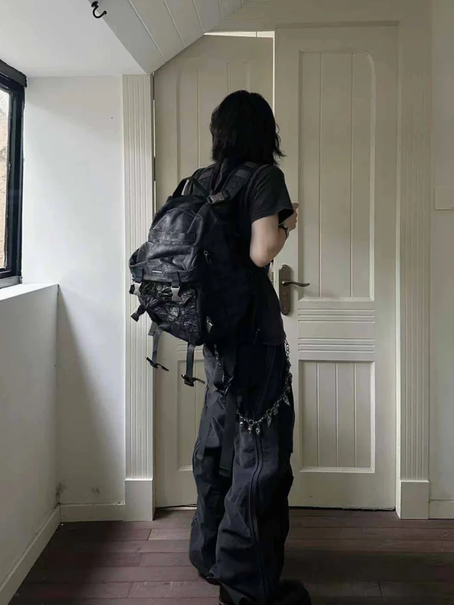 Cinder Vein | Crackle-Coated Nylon Webbing Backpack - 2