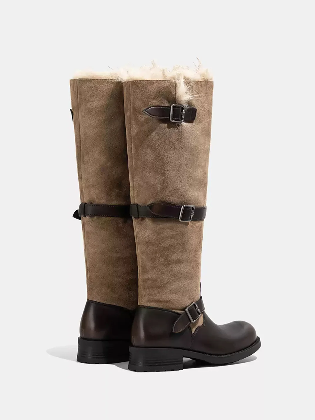 LMDD | Plush-Lined Thick-Sole Knee-High Riding Boots