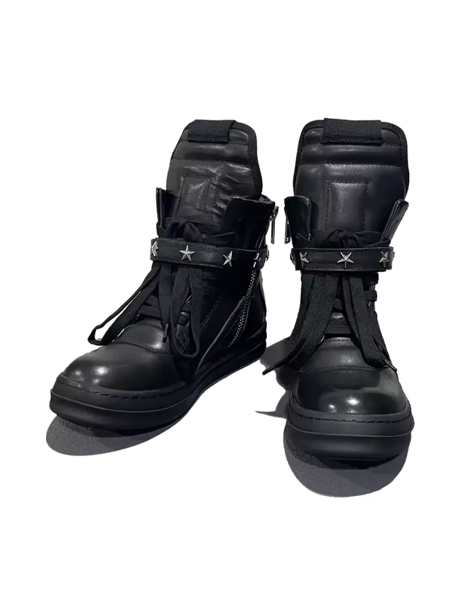 SELVMAKE | Star Studded Platform High Top Sneakers - 3