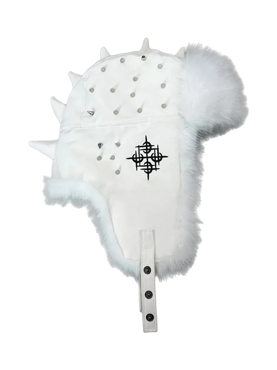 DETW | Spiked Leather Plush Trim Trapper Hat - 4