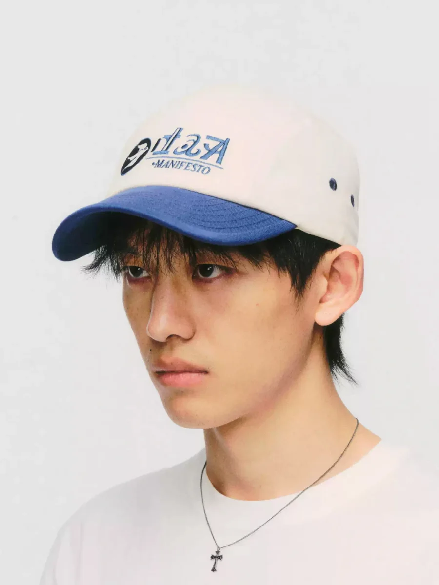 LUCKUP Archive | Retro Colorblock Short-Brim Embroidered Baseball Cap - 2