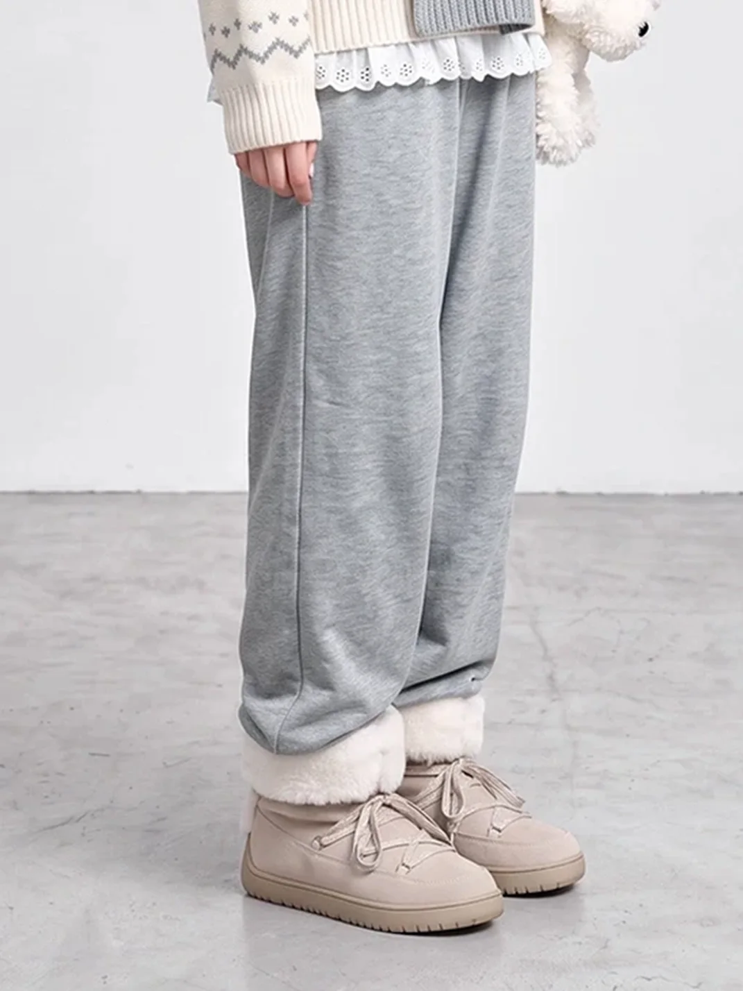 LMDD | Leather Plush-Lined Short Snow Boots