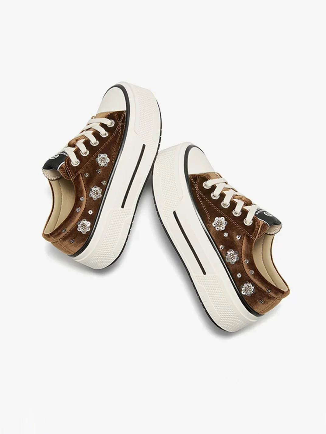 ACUPUNCTURE | Floral Sequin Platform Sneakers