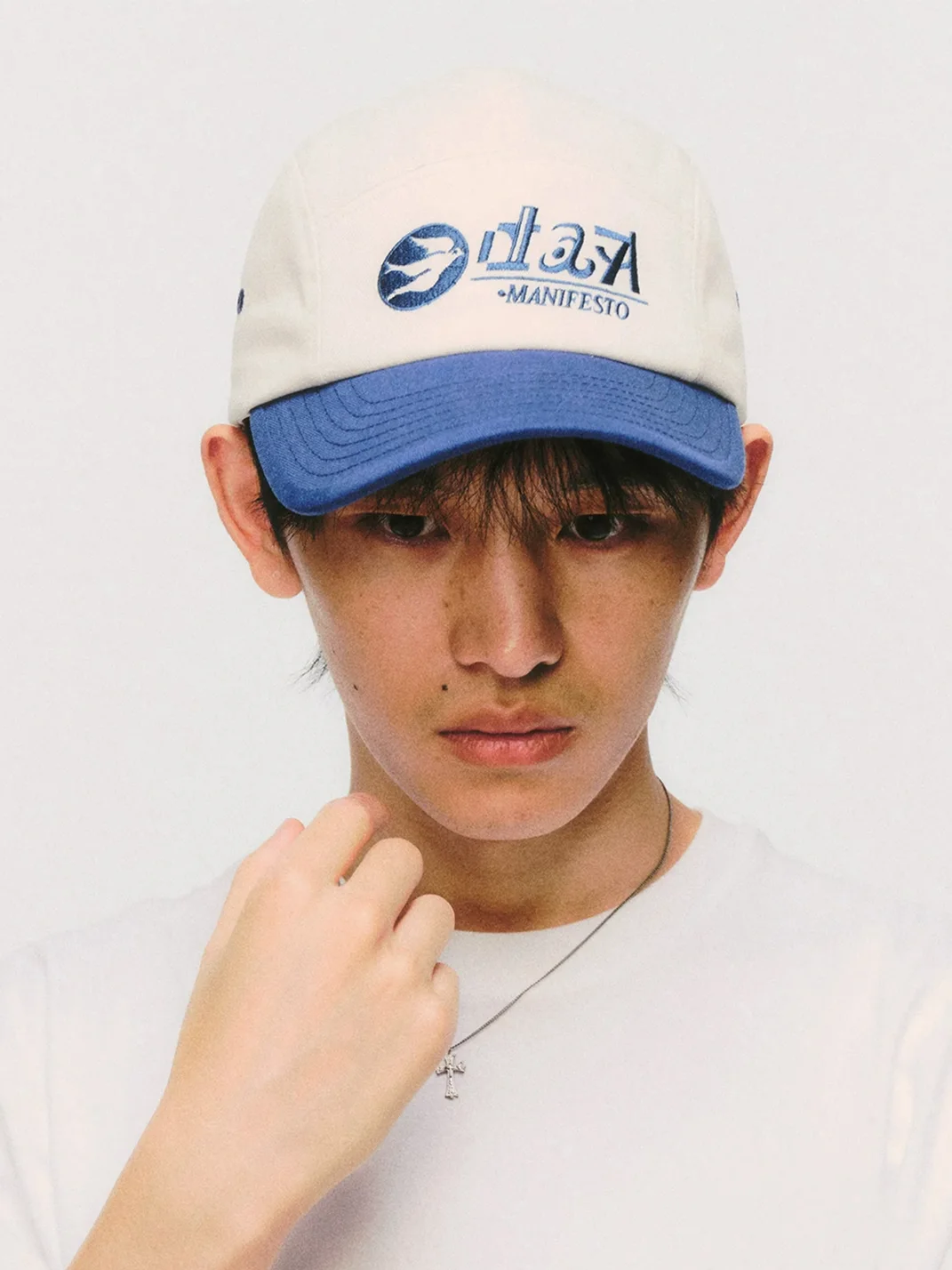 LUCKUP Archive | Retro Colorblock Short-Brim Embroidered Baseball Cap