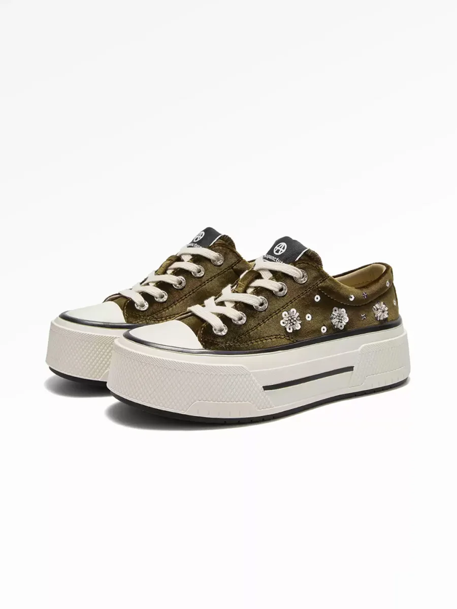ACUPUNCTURE | Floral Sequin Platform Sneakers - 2