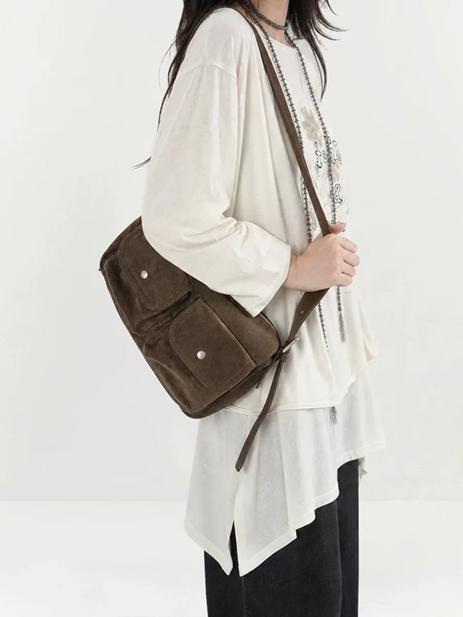 Mule Donkey | Multi-Pocket Brown Shoulder Bag - 4