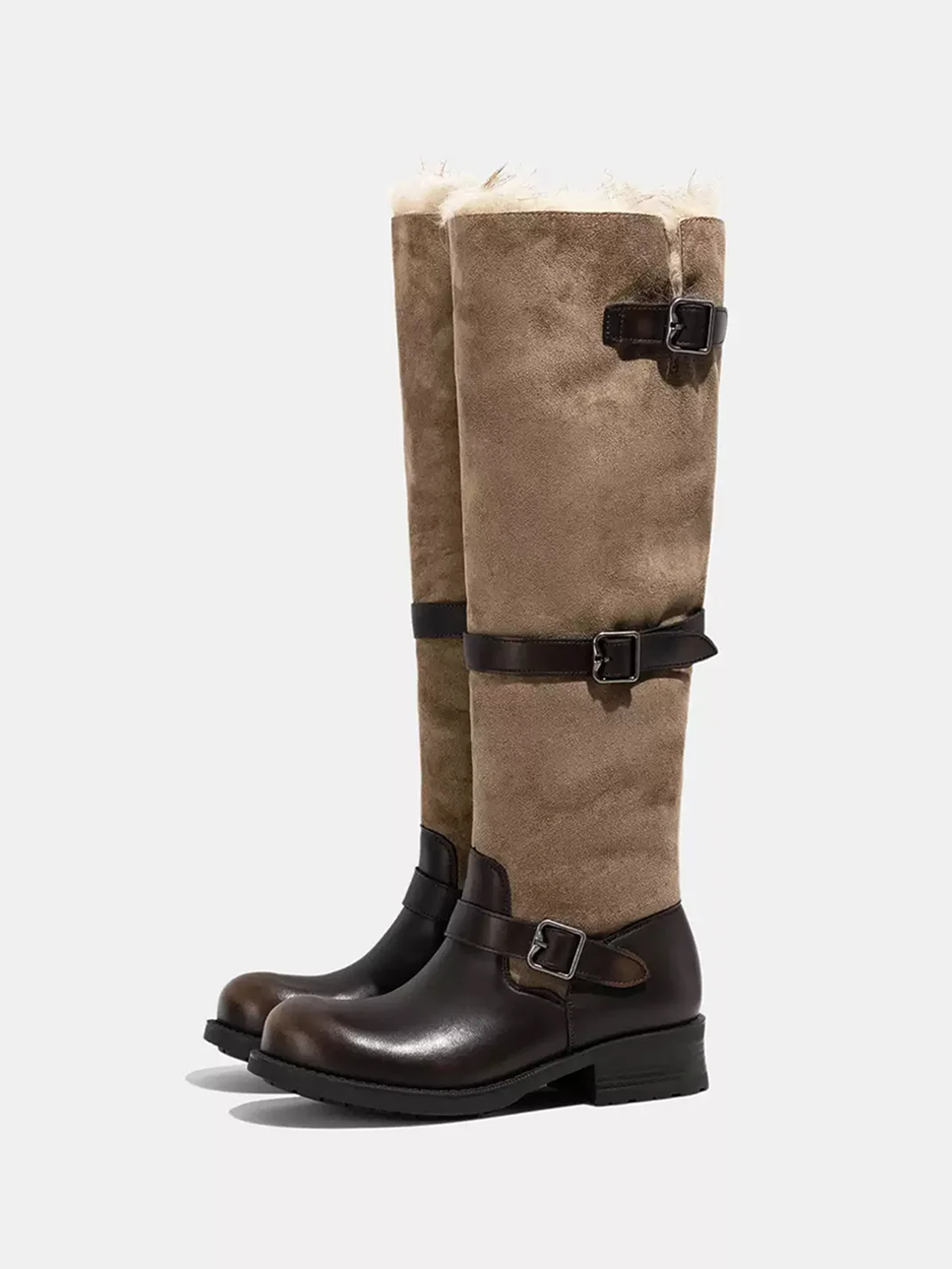 LMDD | Plush-Lined Thick-Sole Knee-High Riding Boots