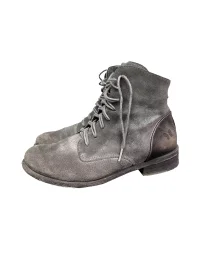 DLMNX | Distressed Suede Lace-Up Ankle Boots