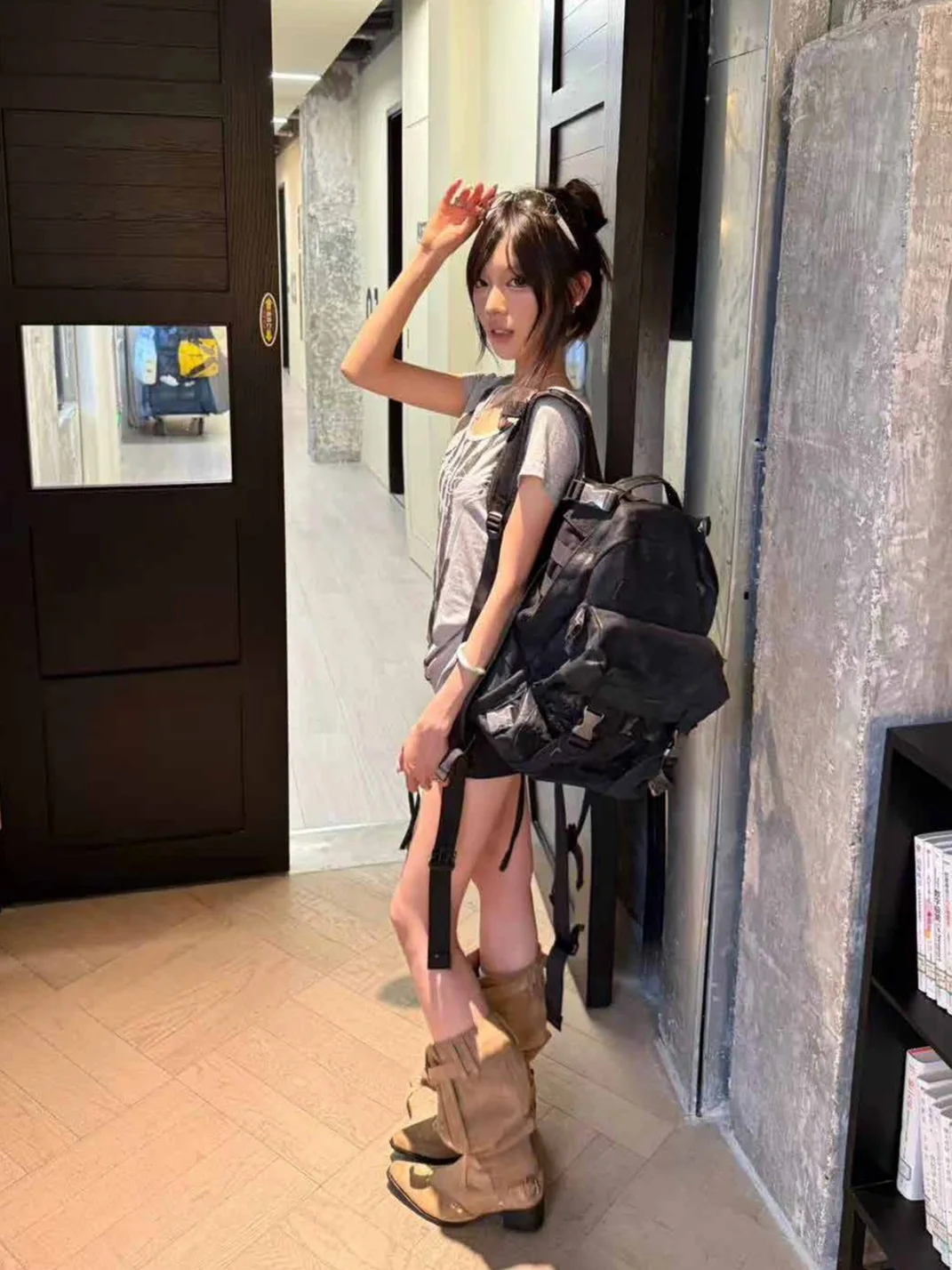 Cinder Vein | Crackle-Coated Nylon Webbing Backpack