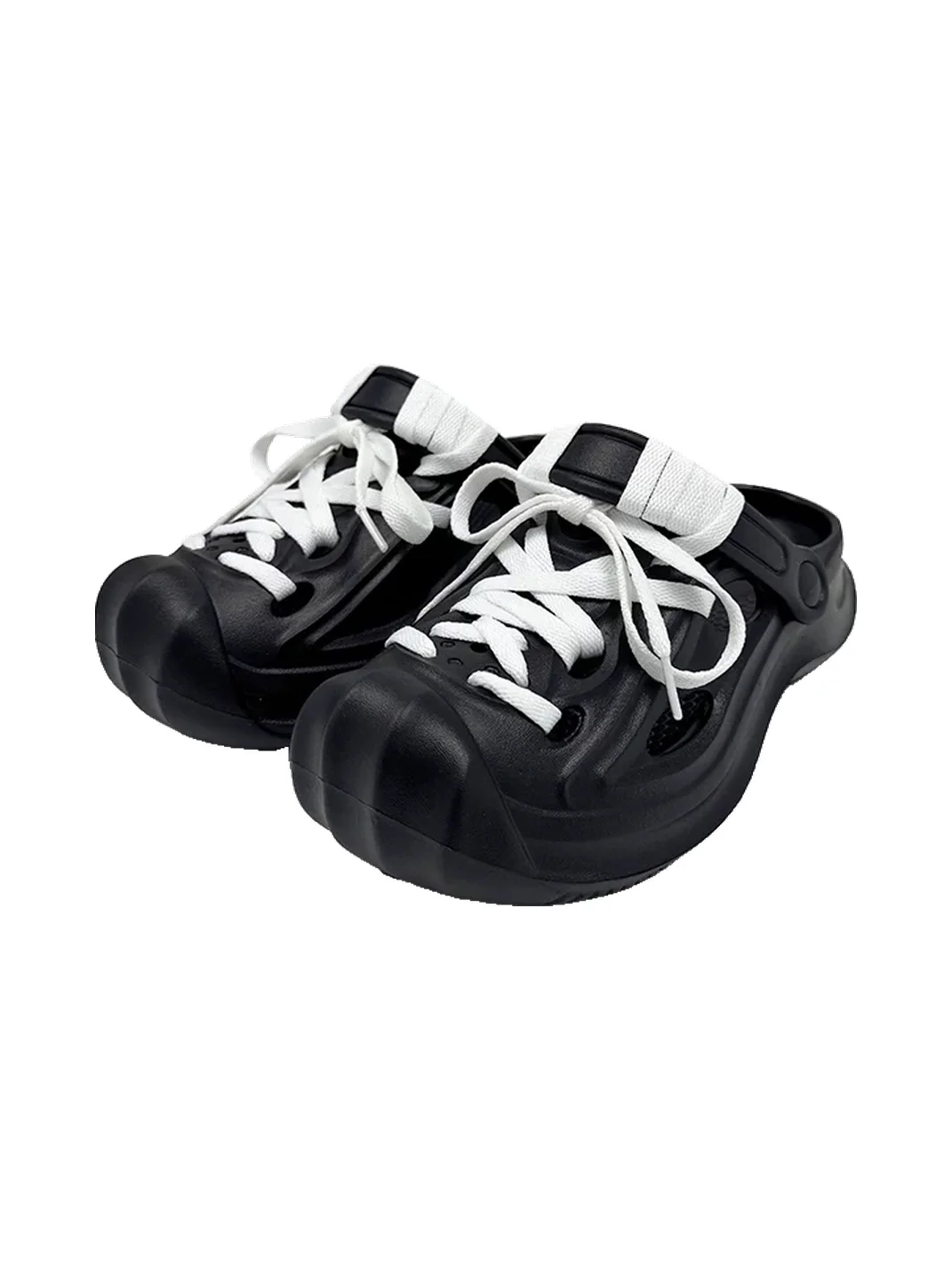 UNFAIR | Lace-Up Closed-Toe Platform Clog Slippers