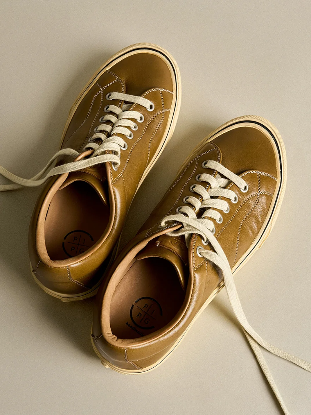 PIPG | Retro Thick-Sole Cowhide Sneakers