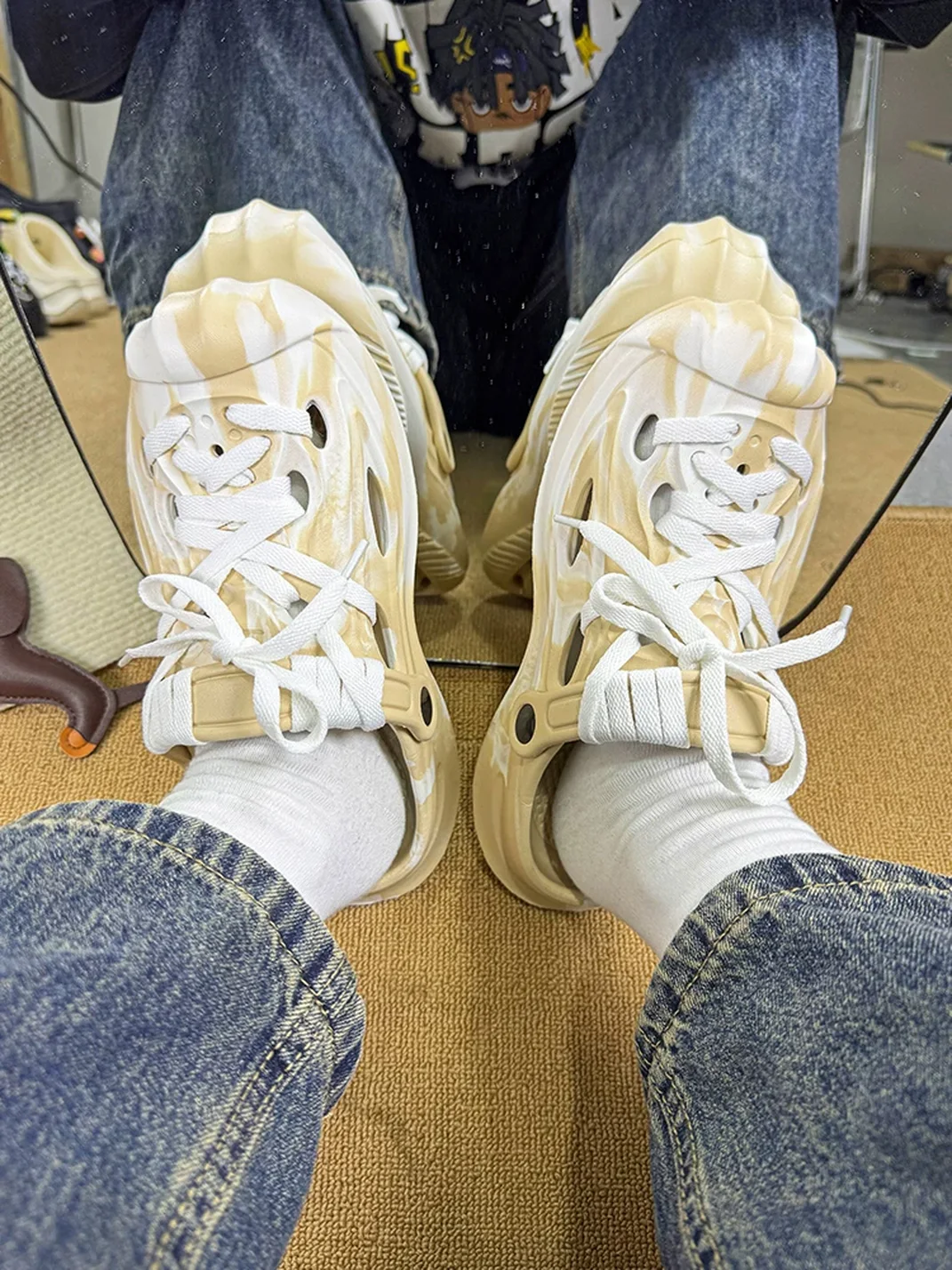 UNFAIR | Lace-Up Closed-Toe Platform Clog Slippers