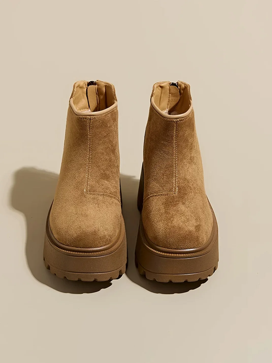 GRACEPANDA | Fleece-Lined Platform Ankle Snow Boots