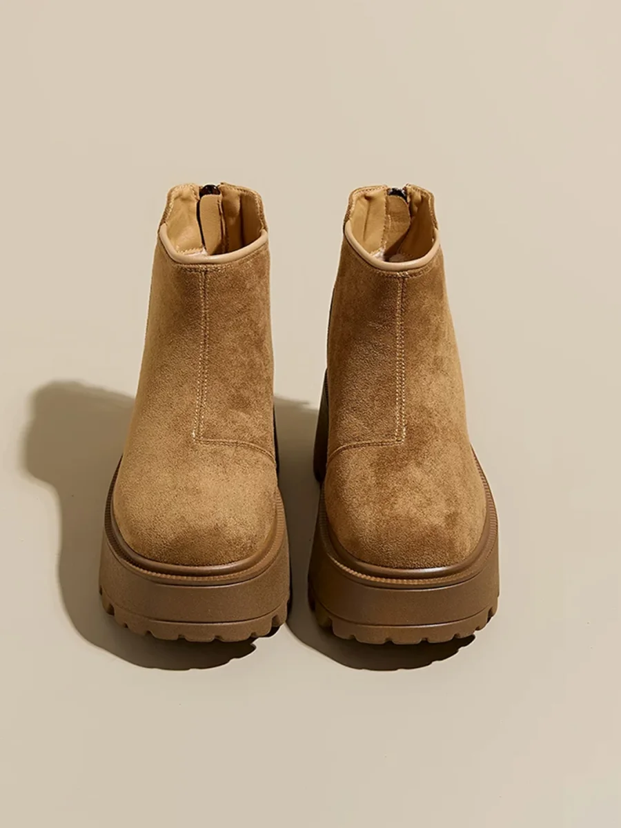 GRACEPANDA | Fleece-Lined Platform Ankle Snow Boots - 4