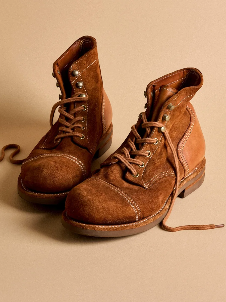 PIPG | Washed Horse Suede Thick-Sole Work Boots - 2