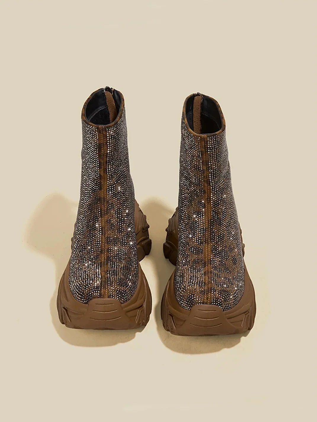 GRACEPANDA | Leopard Print Platform Ankle Boots