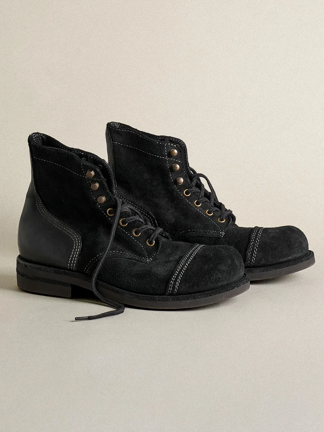 PIPG | Washed Horse Suede Thick-Sole Work Boots