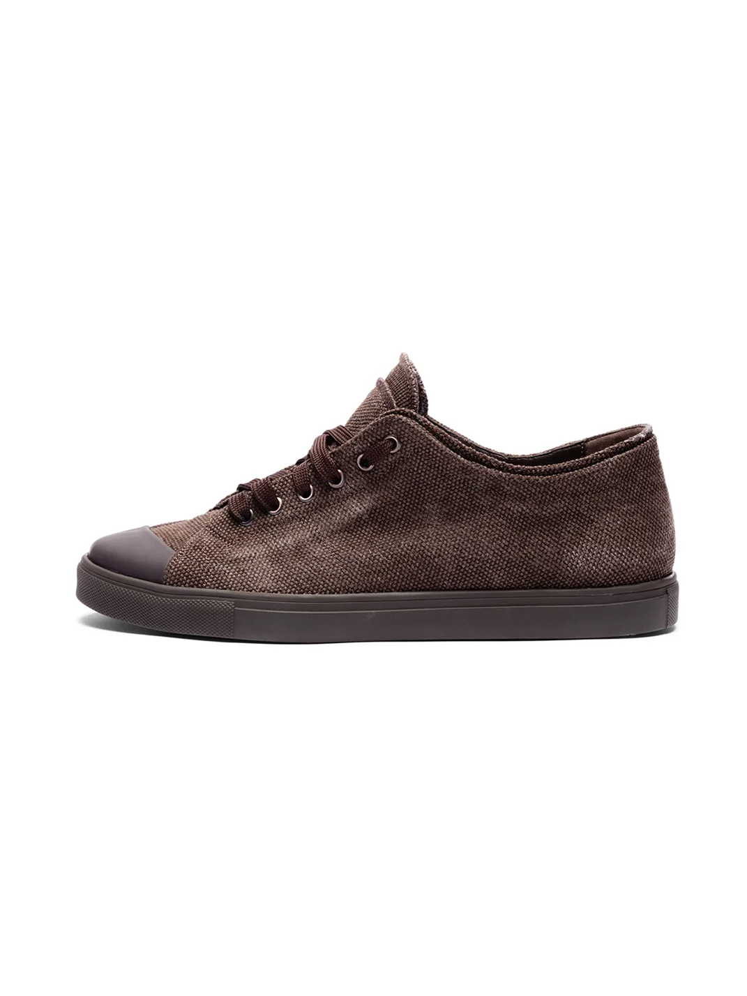 VOWPROGRESS | Washed Double-Layer Shaped-Toe Canvas Denim Vulcanized Sneakers