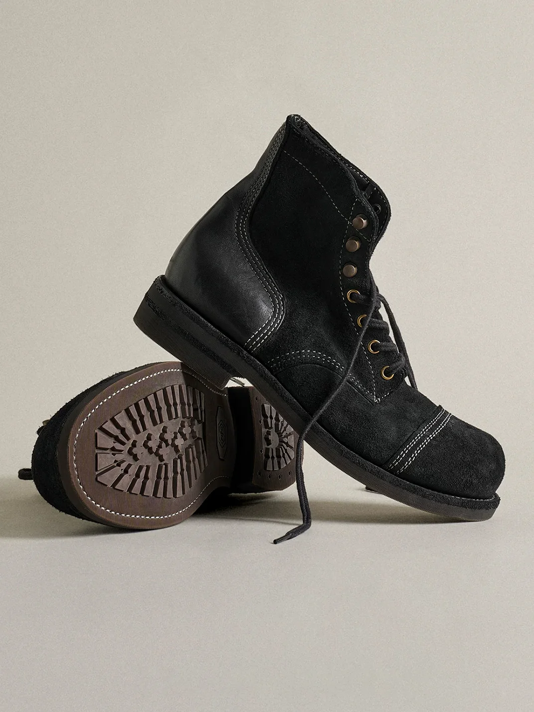 PIPG | Washed Horse Suede Thick-Sole Work Boots