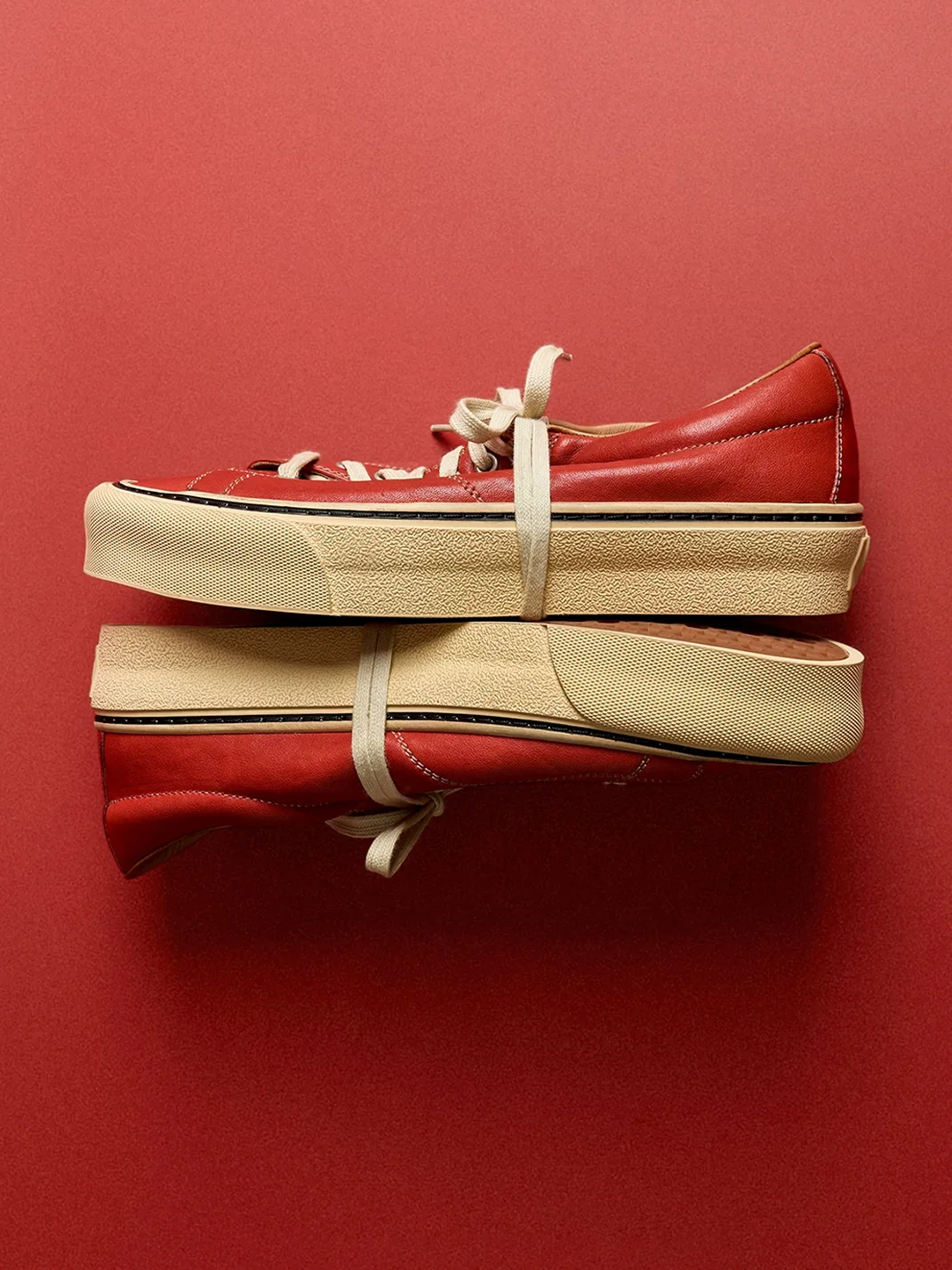 PIPG | Retro Thick-Sole Cowhide Sneakers