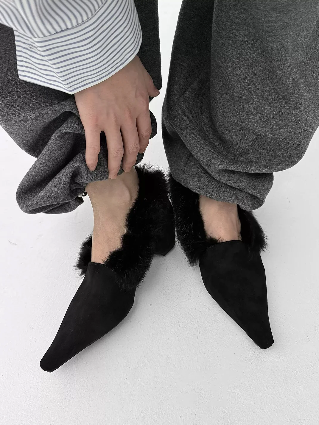 Abstract garden | Rabbit Fur Concealed Lift Shoes