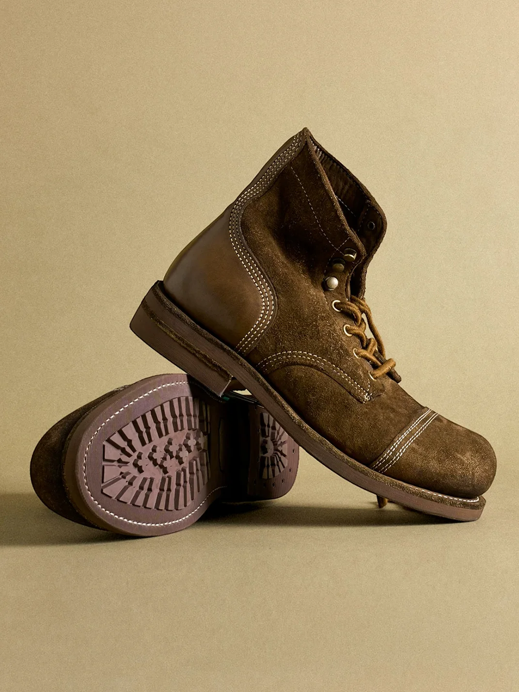 PIPG | Washed Horse Suede Thick-Sole Work Boots