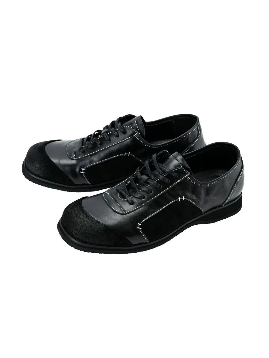 UNZIZHI | Black Leather And Suede Training Shoes