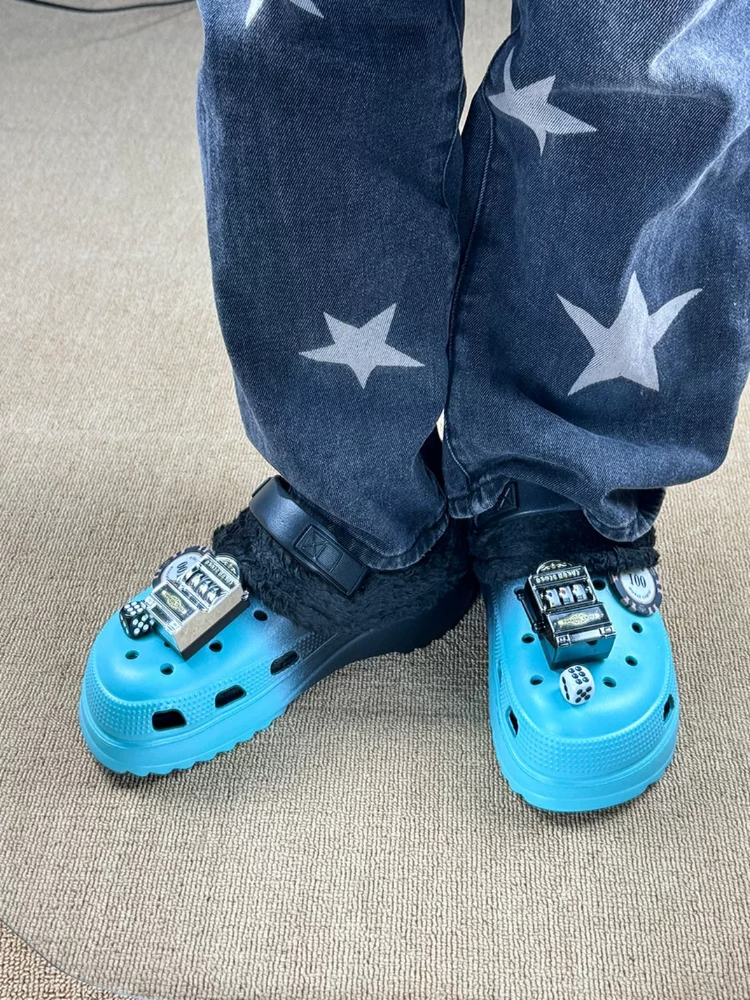 UNFAIR | Game Machine Plush-Lined Platform Clog Slippers