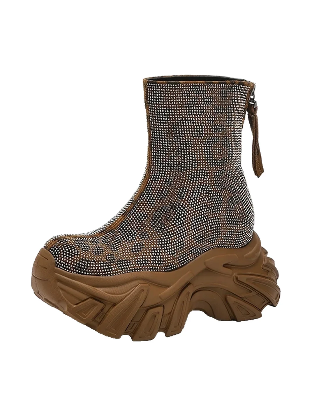 GRACEPANDA | Leopard Print Platform Ankle Boots
