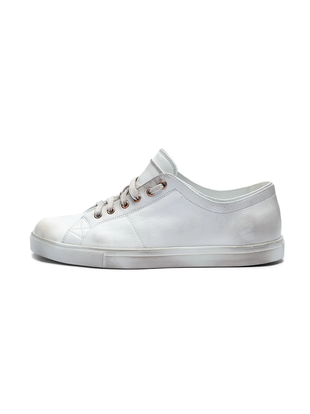 VOWPROGRESS | Washed Double-Layer Shaped-Toe Canvas Denim Vulcanized Sneakers