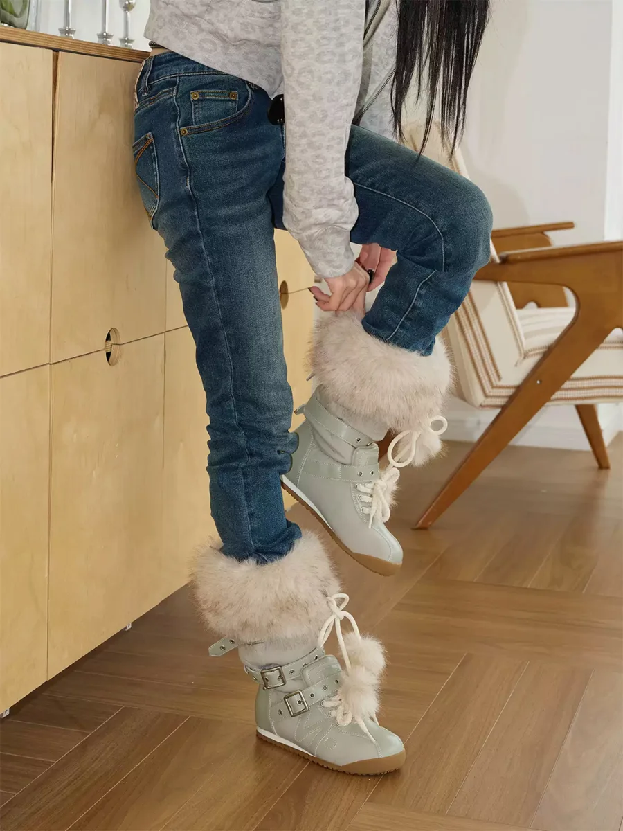 Mollynne | Plush-Trimmed Thick-Sole Knee-High Snow Boots - 3