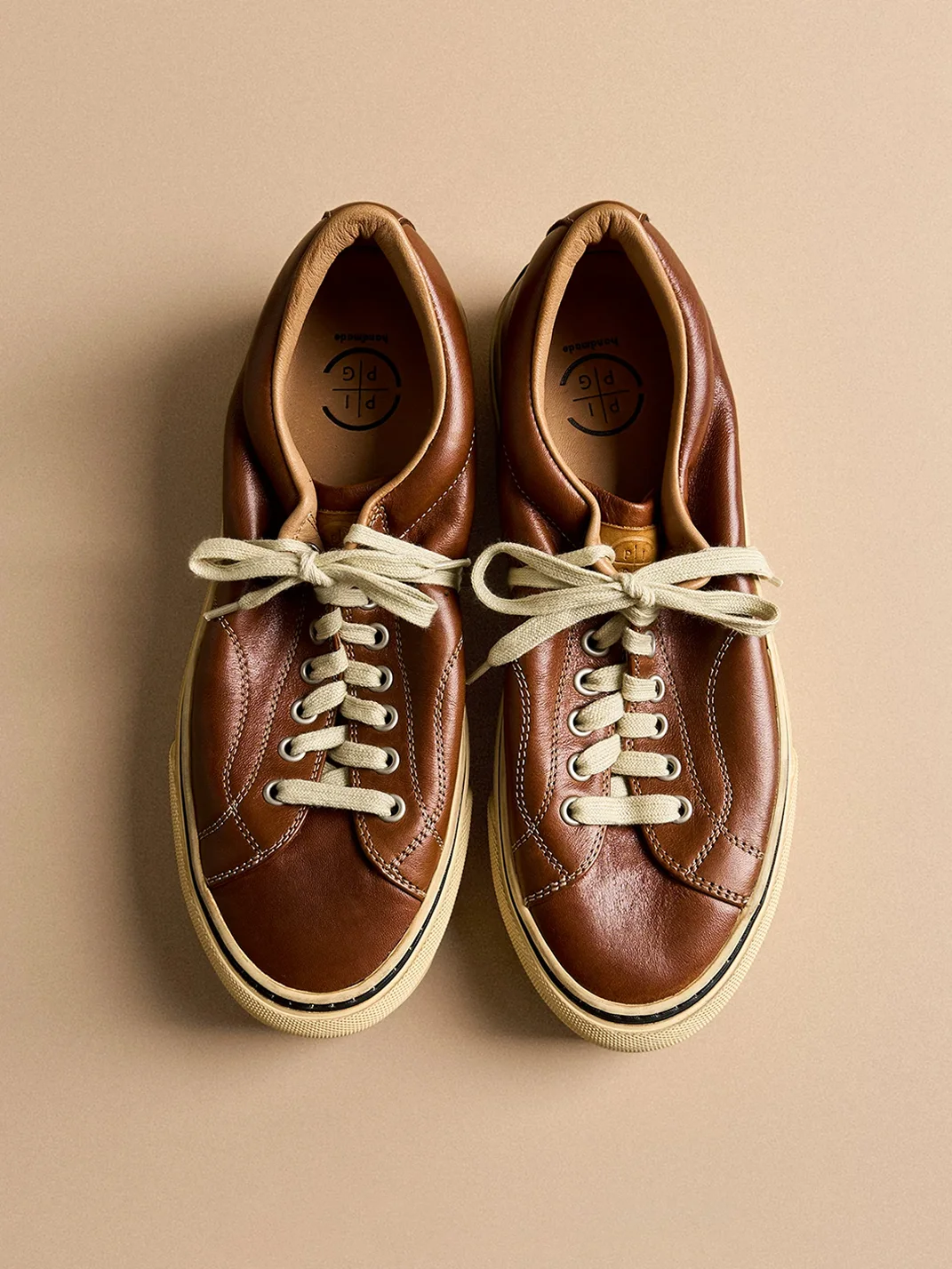 PIPG | Retro Thick-Sole Cowhide Sneakers