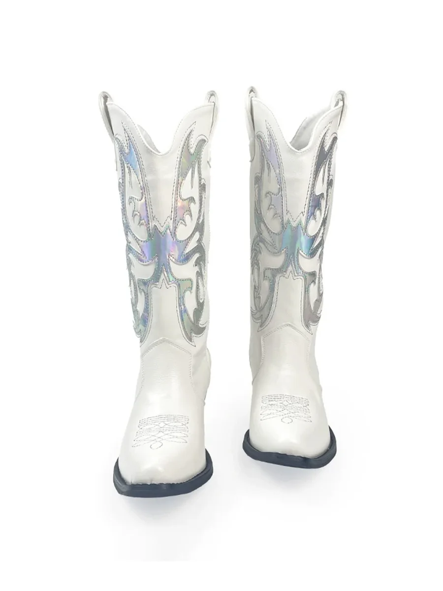 Mibvias | Butterfly Sequin Embroidered Tall Boots - 4