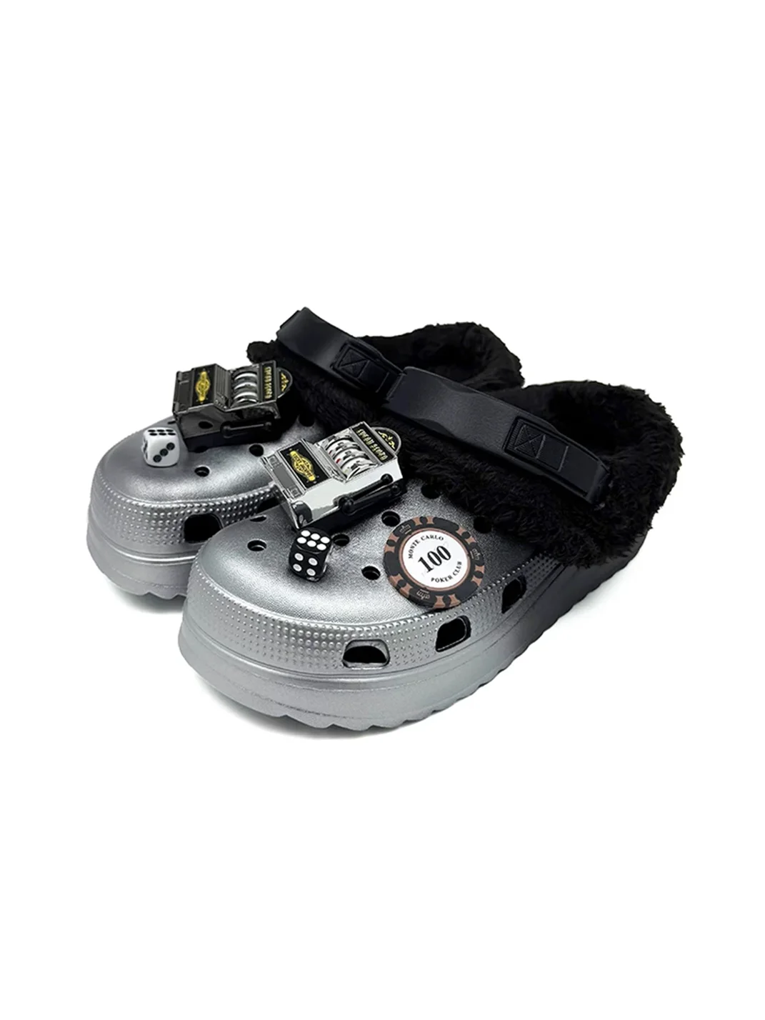 UNFAIR | Game Machine Plush-Lined Platform Clog Slippers