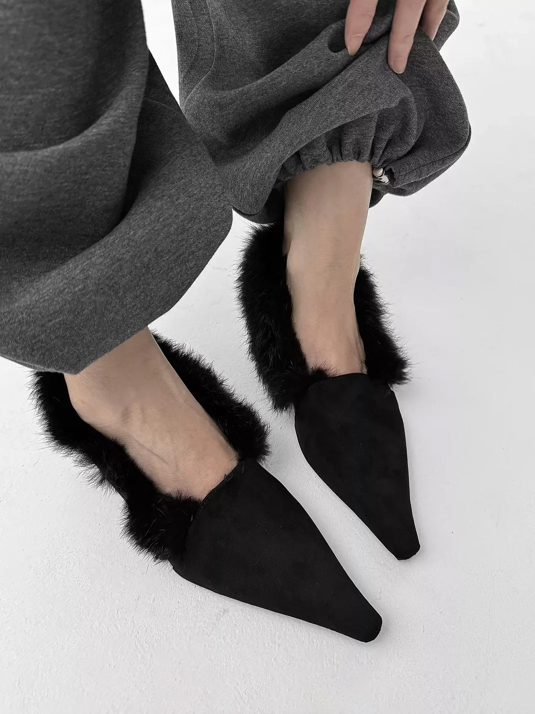 Abstract garden | Rabbit Fur Concealed Lift Shoes