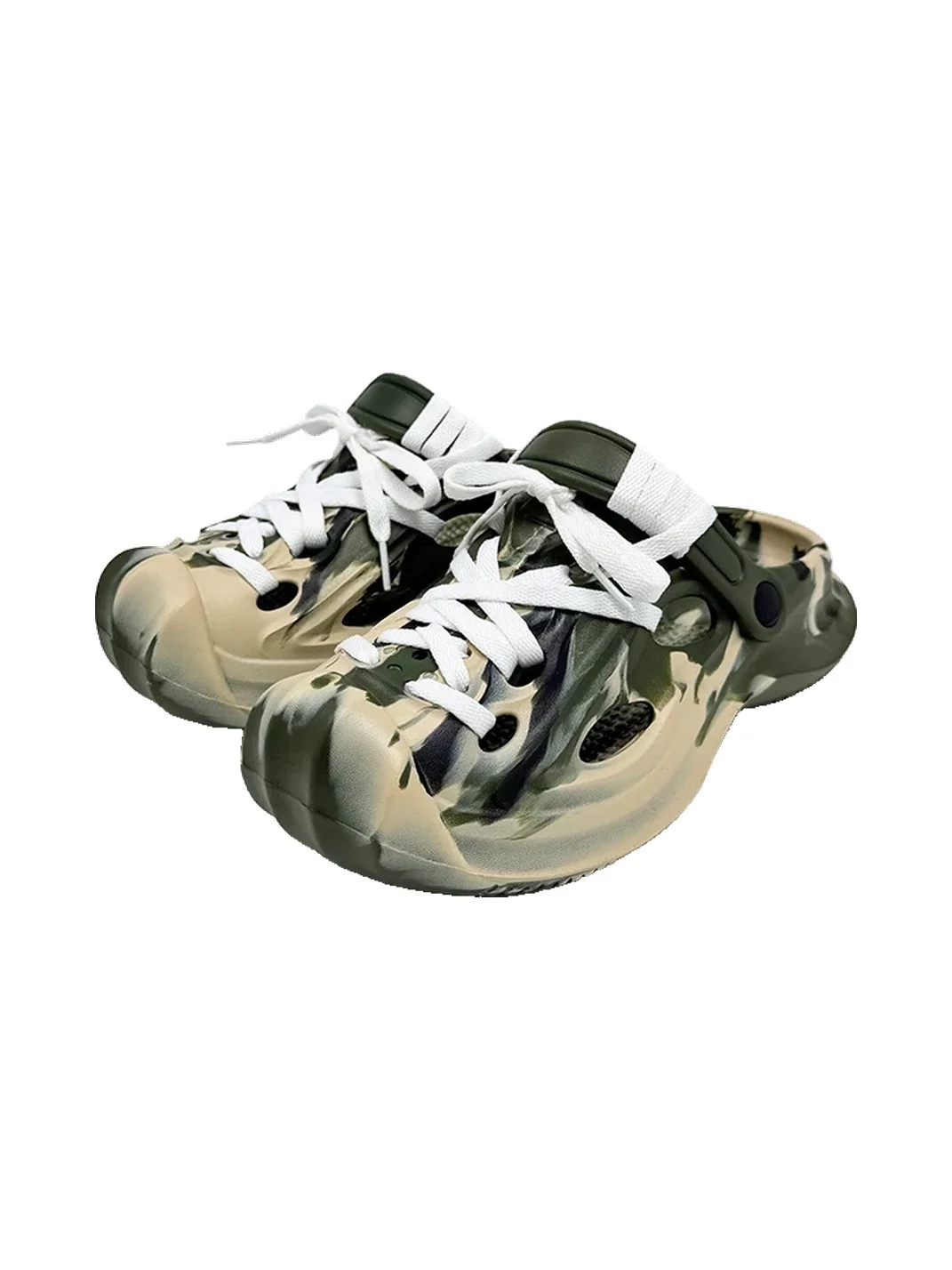 UNFAIR | Lace-Up Closed-Toe Platform Clog Slippers