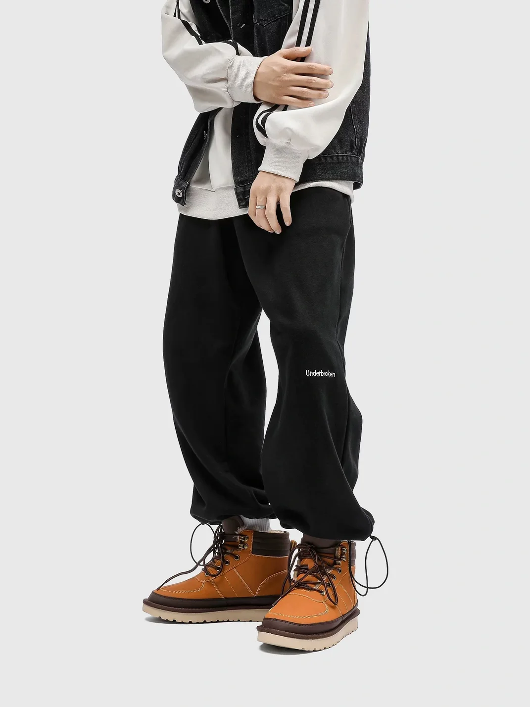 UenoPlanet | Colorblock Lace-Up Plush-Lined Snow Boots