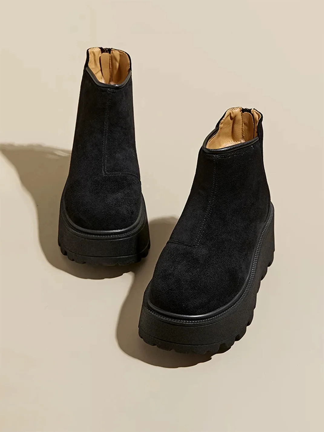 GRACEPANDA | Fleece-Lined Platform Ankle Snow Boots