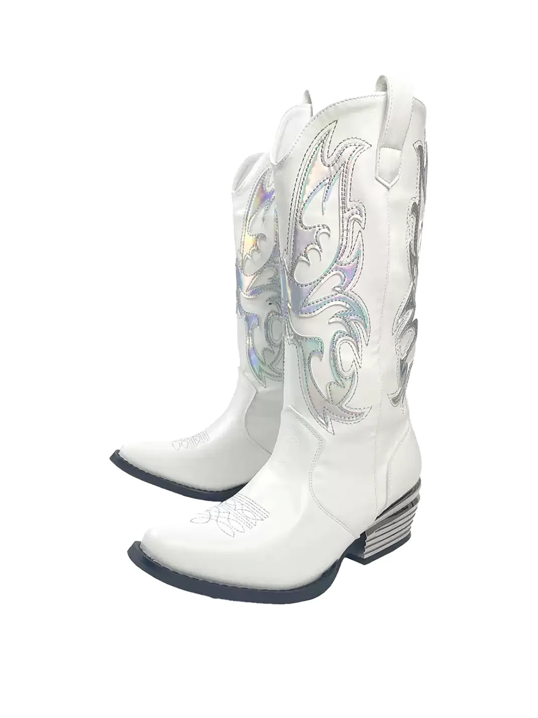 Mibvias | Butterfly Sequin Embroidered Tall Boots