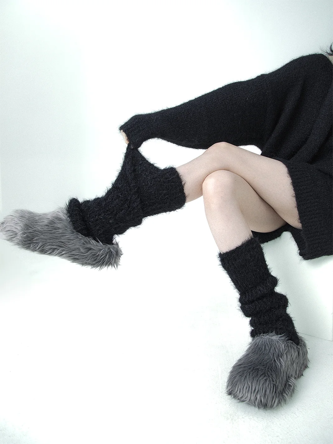 SS2L | Solid Color Plush Knit Slouchy Leg Warmers